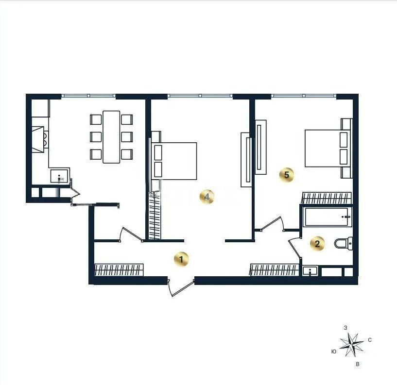 Продажа 2-комнатной квартиры, 70 м² в Алматы - фото 2