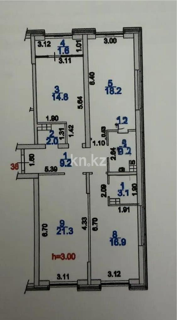 Продажа 3-комнатной квартиры, 95 м², пр. Сейфуллина, дом  469/1 - Продажа квартир в Алматы фото 6 из 6