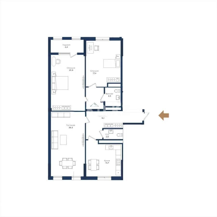 Продажа 3-комнатной квартиры, 109.5 м² в Астане - фото 5