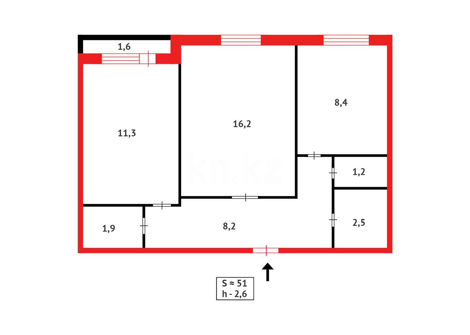 Продажа 2-комнатной квартиры, 51.3 м², ул. Петрова в Астане - фото 8
