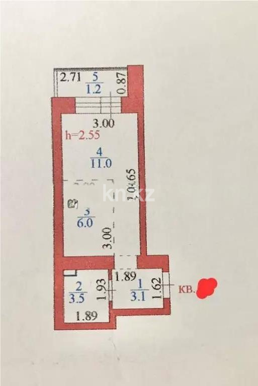 Продажа 1-комнатной квартиры, 24.8 м² в Астане - фото 3