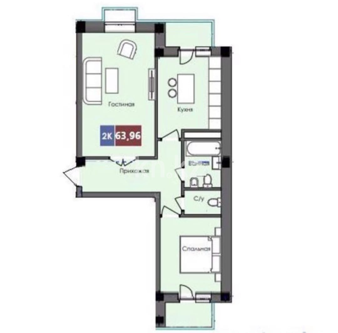 Продажа 2-комнатной квартиры, 65 м² - Продажа двухкомнатных квартир в Алматы - страница 9 фото 2 из 11