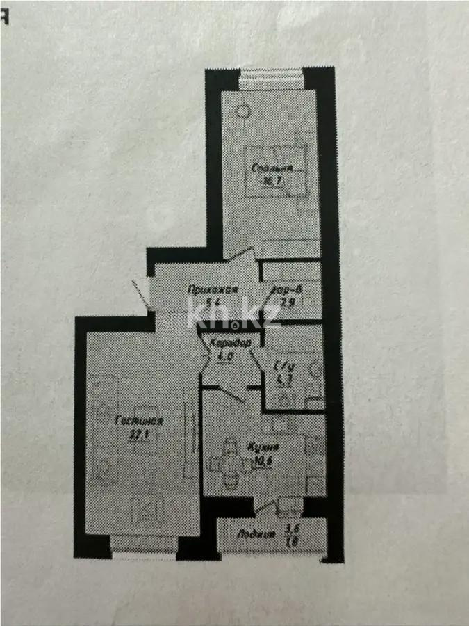Продажа 2-комнатной квартиры, 67.8 м², ул. Толе би, дом  1 стр в Астане