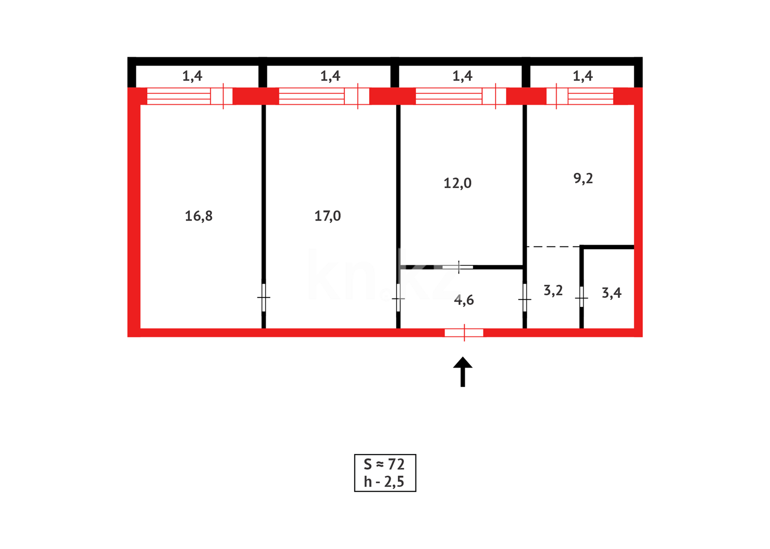 Продажа 3-комнатной квартиры, 71 м² - Продажа недвижимости в Казахстане - страница 21 фото 7 из 7