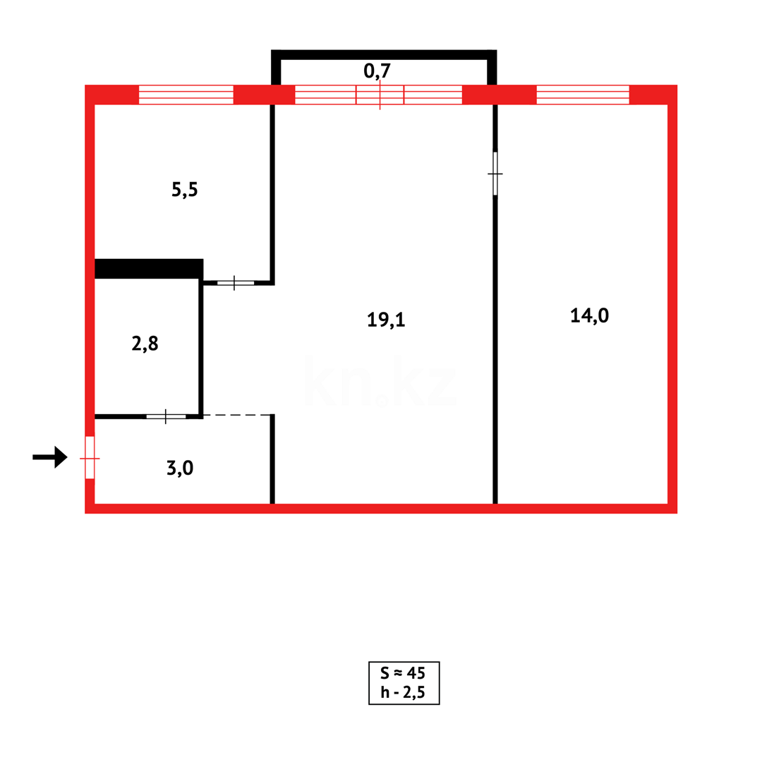 Продажа 2-комнатной квартиры, 45 м² - Продажа двухкомнатных квартир в панельном доме в Караганде - страница 6 фото 11 из 11