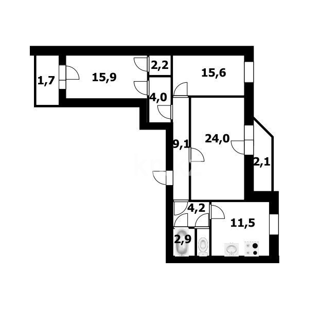 Продажа 3-комнатной квартиры, 94.9 м² - Продажа квартир в Казахстане - страница 23 фото 1 из 9