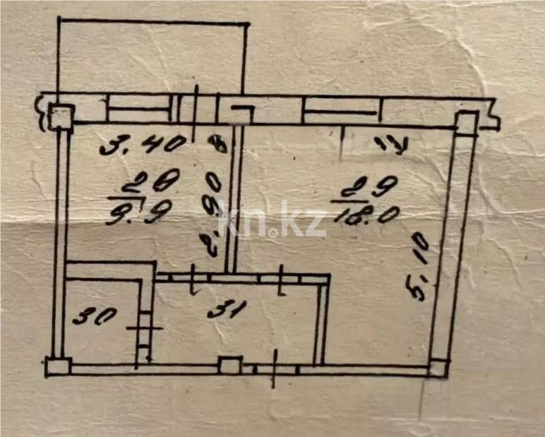 Продажа 1-комнатной квартиры, 38.9 м² - Продажа однокомнатных квартир в кирпичном доме в Алматы фото 7 из 7