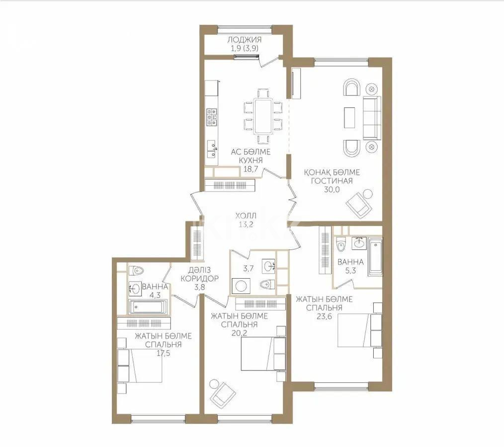Продажа 4-комнатной квартиры, 143 м² - Продажа квартир в Казахстане - страница 11 фото 7 из 7