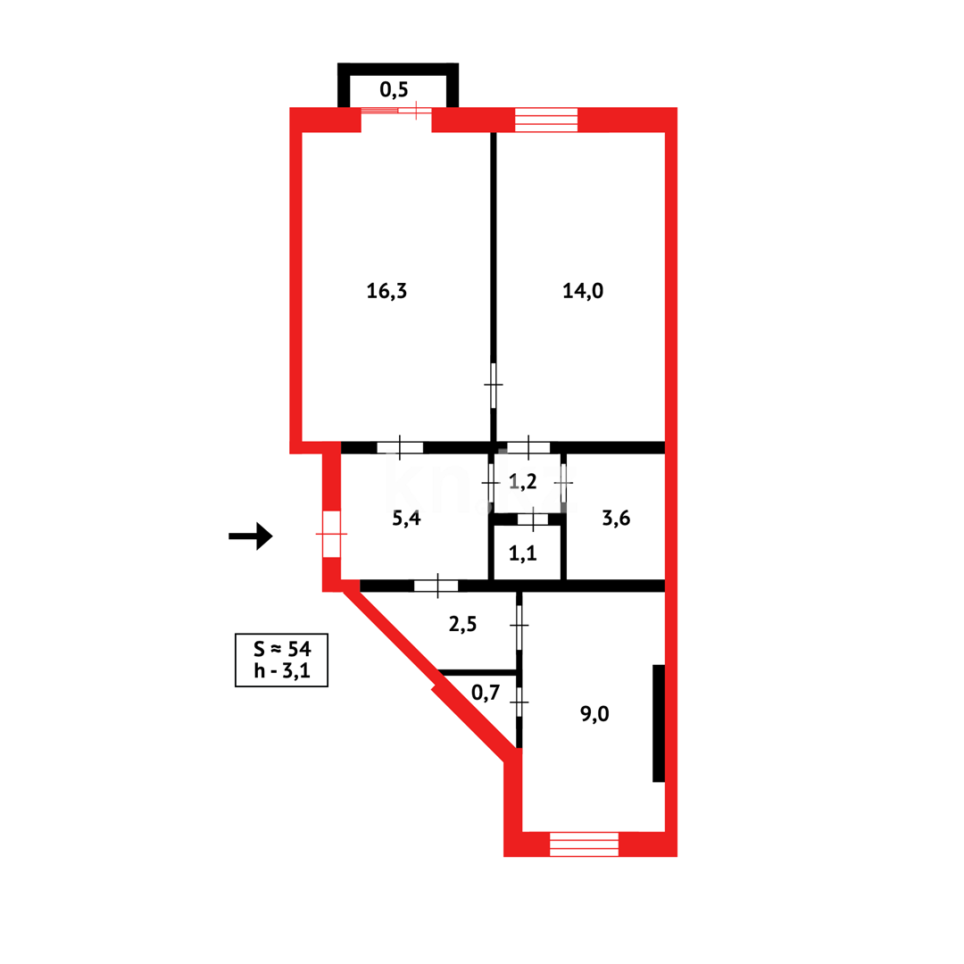 Продажа 2-комнатной квартиры, 58 м² - Продажа квартир в Караганде - страница 5 фото 12 из 12