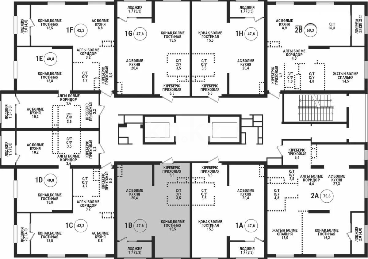 Продажа 2-комнатной квартиры, 47.6 м², пр. Райымбека, дом  210/б - Продажа квартир в новостройках Алматы без посредников с фото фото 2 из 2