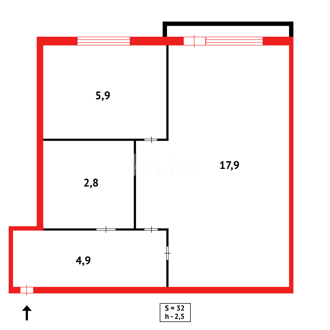 Продажа 1-комнатной квартиры, 32 м² в Караганде - фото 12