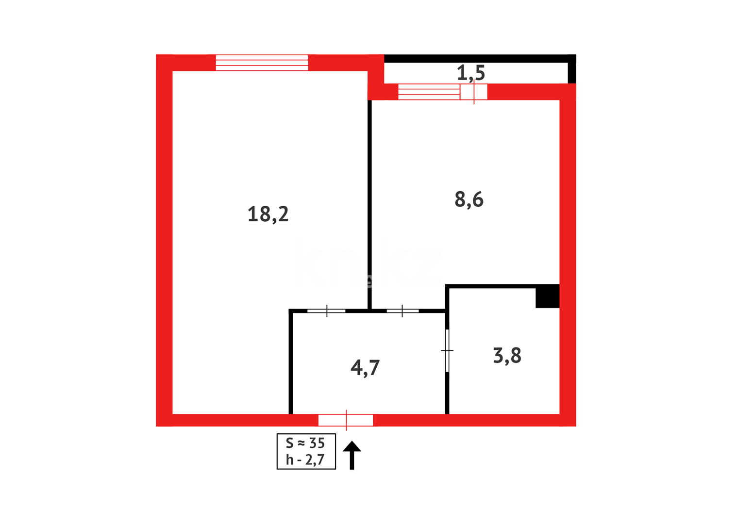 Продажа 1-комнатной квартиры, 35.2 м² - Продажа квартир в Астане в р-не Есиль - страница 3 фото 4 из 4