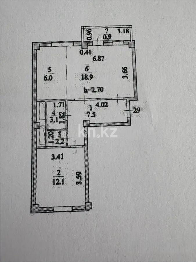 Продажа 2-комнатной квартиры, 51 м² в Астане