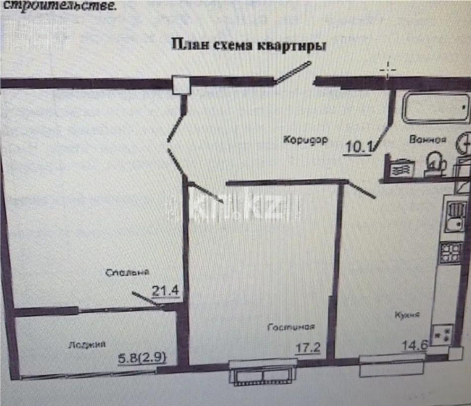 Продажа 2-комнатной квартиры, 71.14 м² в Алматы - фото 4