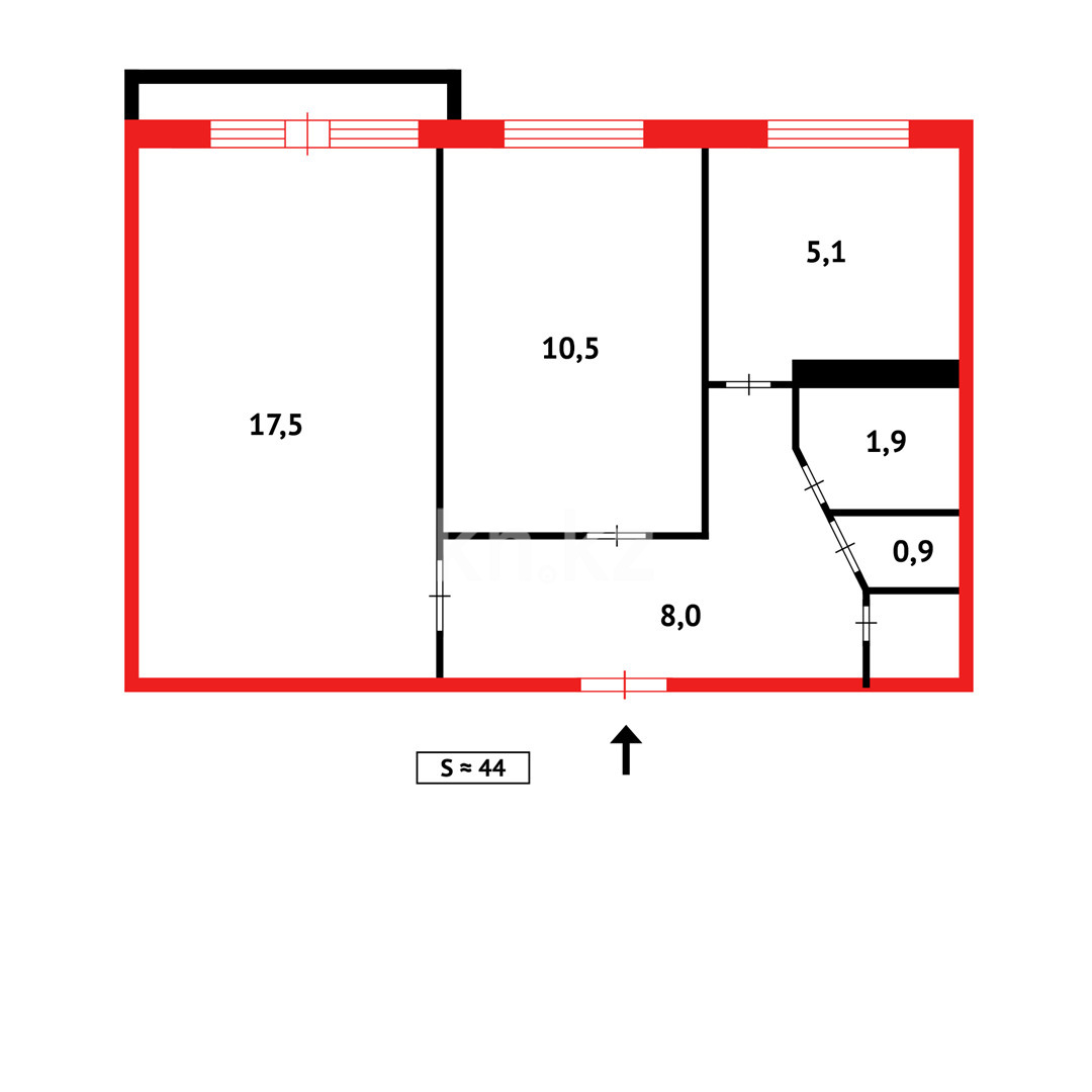 Продажа 2-комнатной квартиры, 44 м², мкр-н 7-й в Темиртау - фото 11