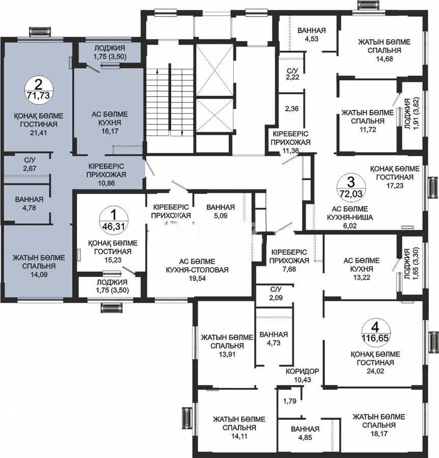 Продажа 2-комнатной квартиры, 72 м², пр. Туран, дом  39 стр - Продажа квартир без посредников в Астане фото 1 из 1