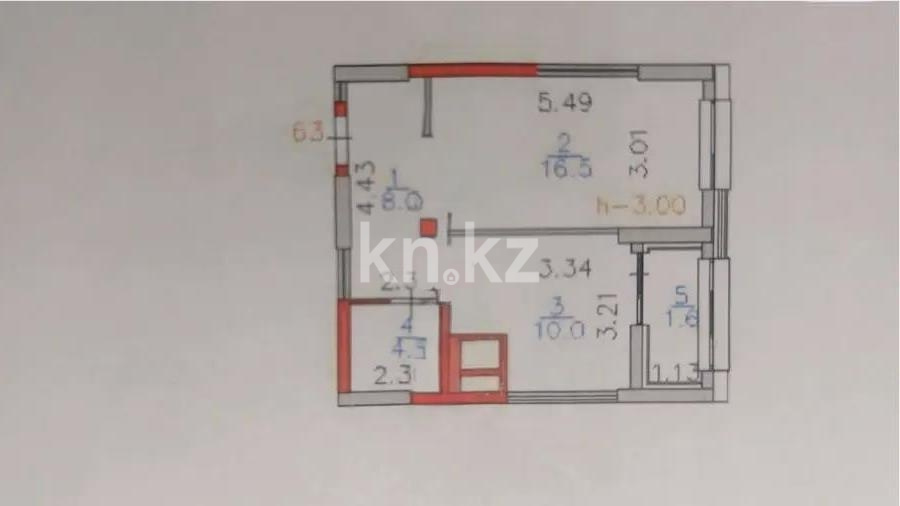 Продажа 1-комнатной квартиры, 40.2 м² в Астане