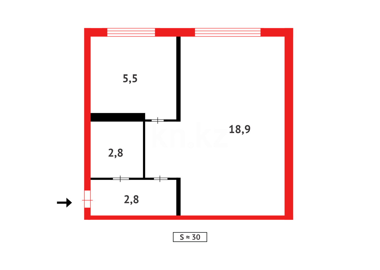 Продажа 1-комнатной квартиры, 30 м² - Продажа квартир в Темиртау - страница 3 фото 8 из 8