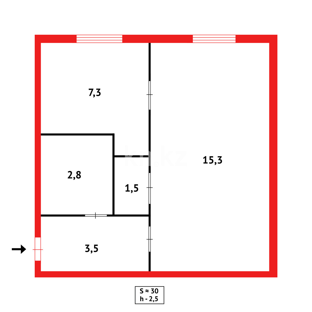 Продажа 1-комнатной квартиры, 32 м², мкр-н 14 - Продажа  однокомнатных квартир в Караганде фото 9 из 9