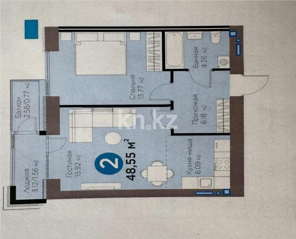 Продажа 2-комнатной квартиры, 49 м² - Продажа квартир в Астане без посредников - страница 32 фото 1 из 1
