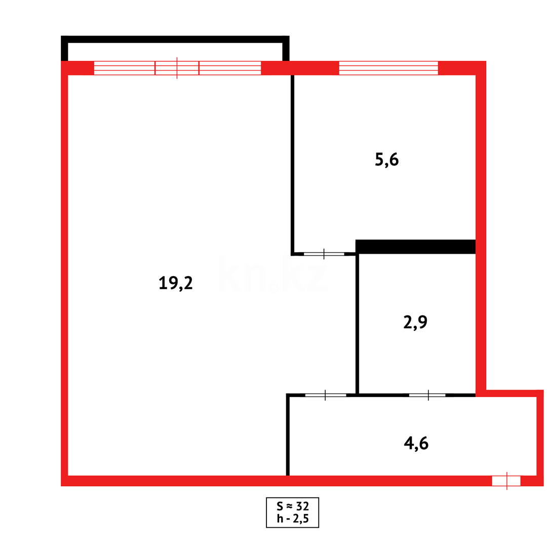 Продажа 1-комнатной квартиры, 32 м², пр. Республики - Продажа квартир в Караганде фото 8 из 8