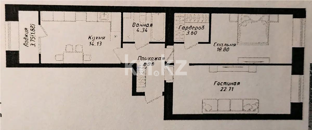Продажа 2-комнатной квартиры, 71.47 м² - Продажа квартир в р-не Нура Астаны - страница 17 фото 1 из 1