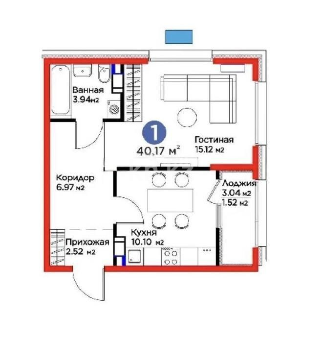 Продажа 1-комнатной квартиры, 40.17 м², ул. Белжайлау, дом  47а - Продажа  однокомнатных квартир в новостройках Алматы без посредников фото 1 из 1