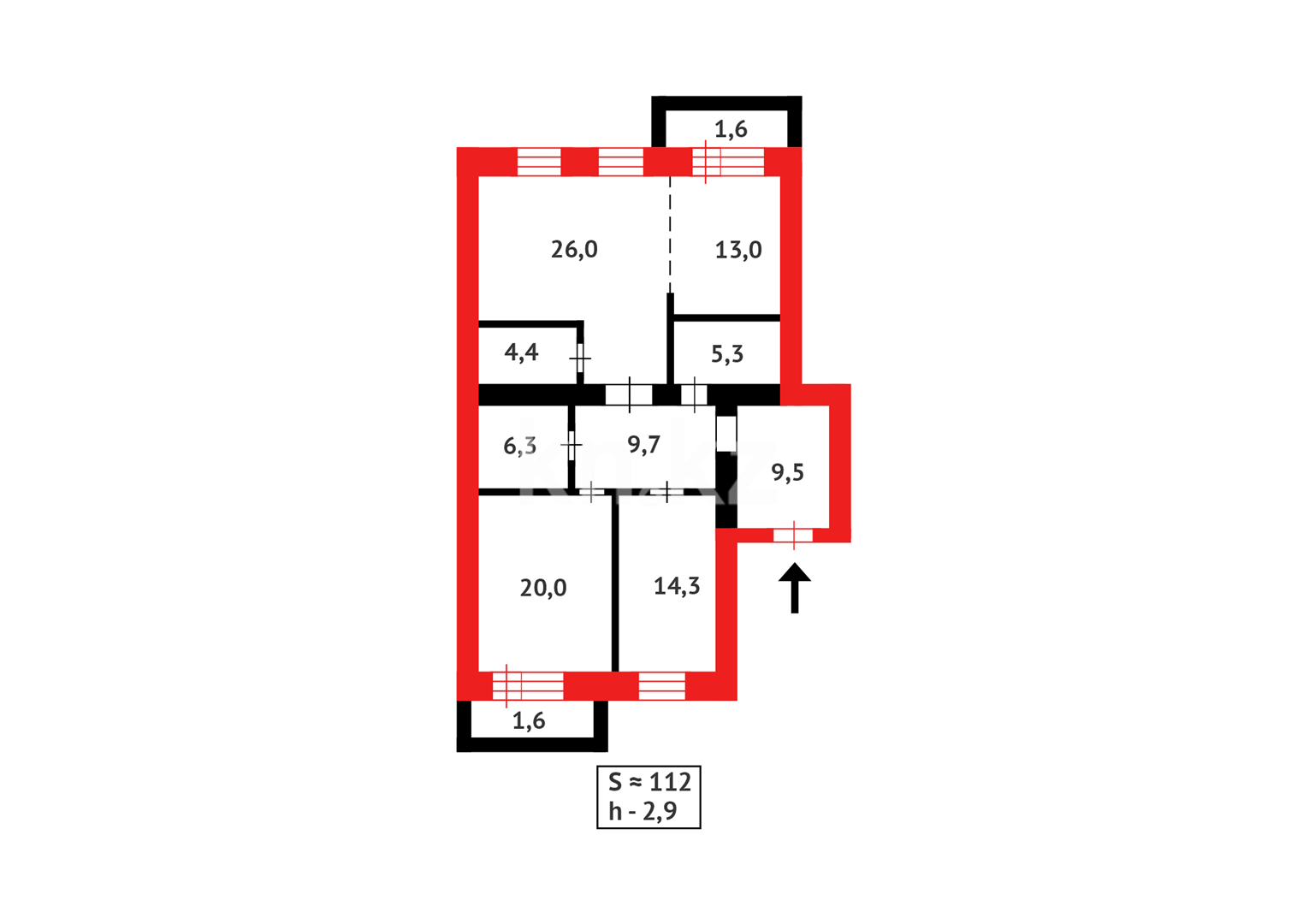 Продажа 3-комнатной квартиры, 112 м² - Продажа трехкомнатных квартир в Караганде - страница 5 фото 19 из 19