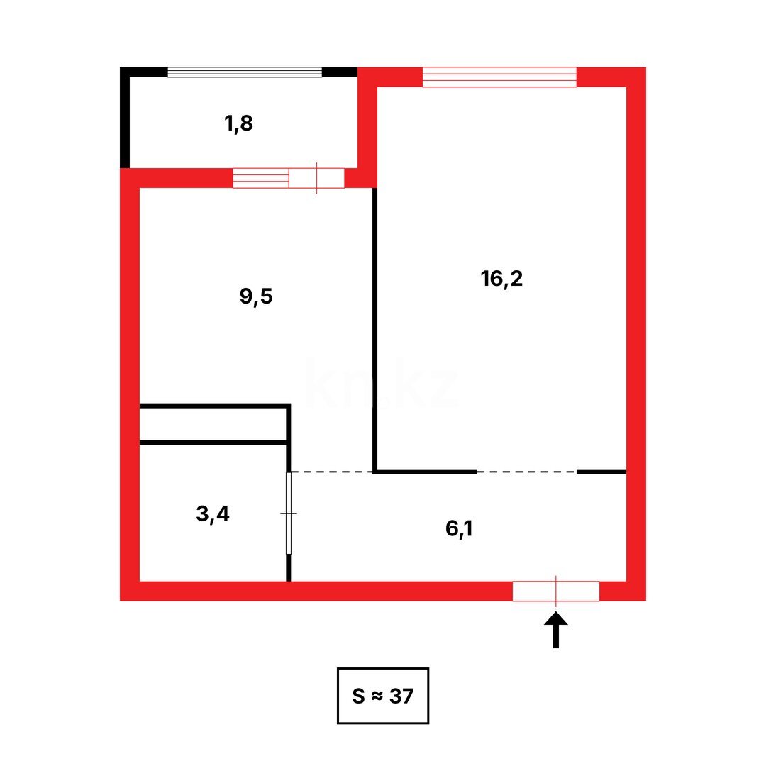 Продажа 1-комнатной квартиры, 36.71 м² в Астане - фото 2
