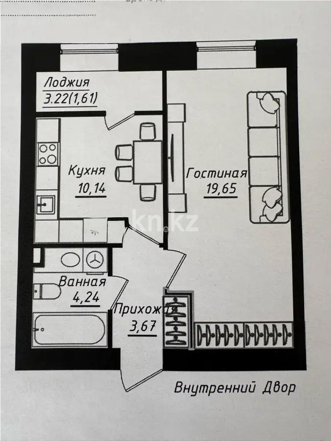 Продажа 1-комнатной квартиры, 40 м² в Астане