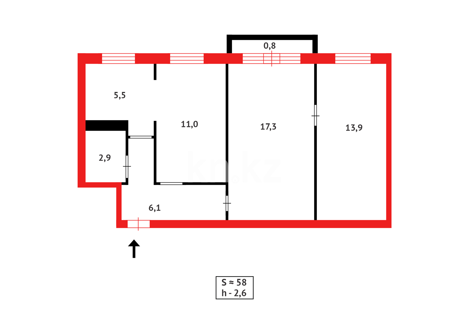 Продажа 4-комнатной квартиры, 57 м² - Недвижимость в Казахстане - страница 18 фото 13 из 13