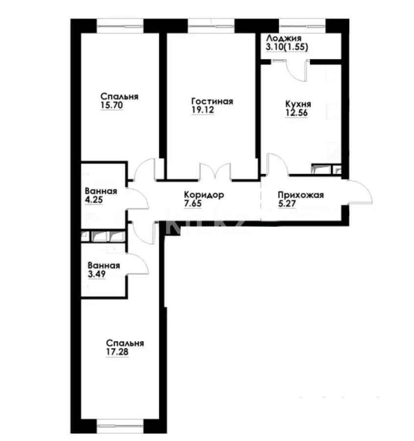Продажа 3-комнатной квартиры, 87 м², ул. Навои, дом  30а/1 - Продажа  трехкомнатных квартир в новостройках Алматы фото 1 из 1