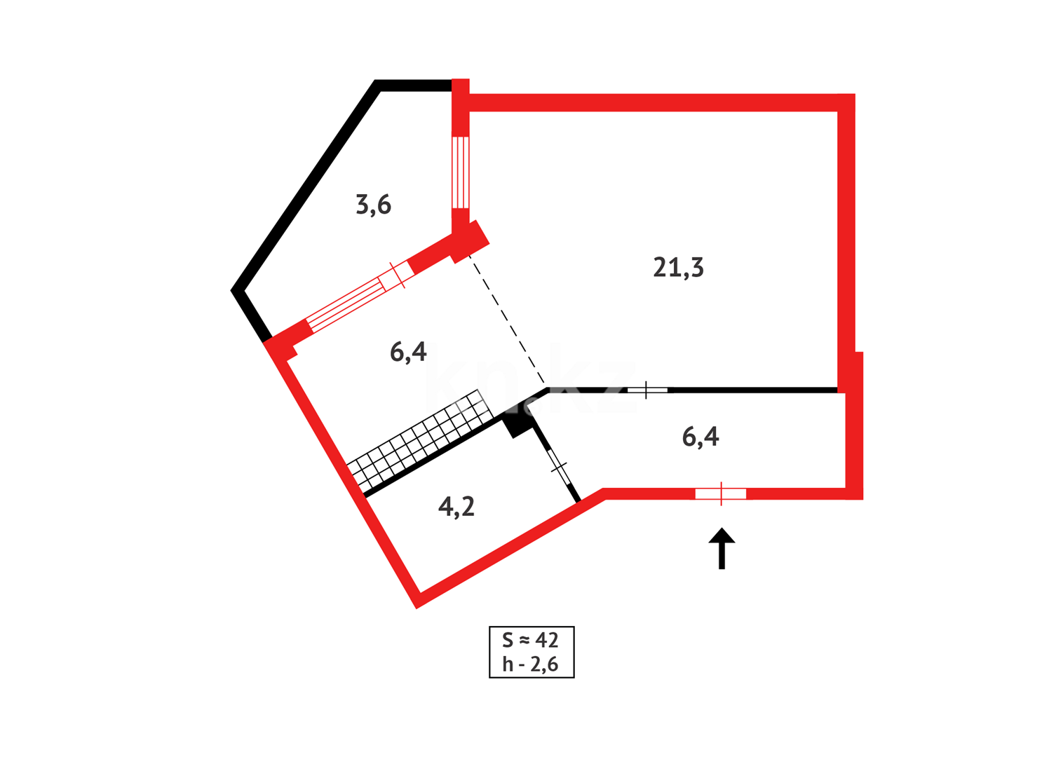 Продажа 1-комнатной квартиры, 41 м², ул. Ашимова, дом  26 - Продажа квартир в Караганде фото 15 из 15