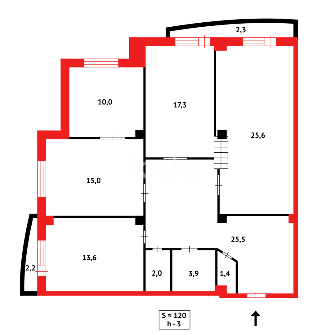 Продажа 4-комнатной квартиры, 120 м², ул. Дюсембекова - Продажа  четырехкомнатных квартир в Караганде фото 28 из 28