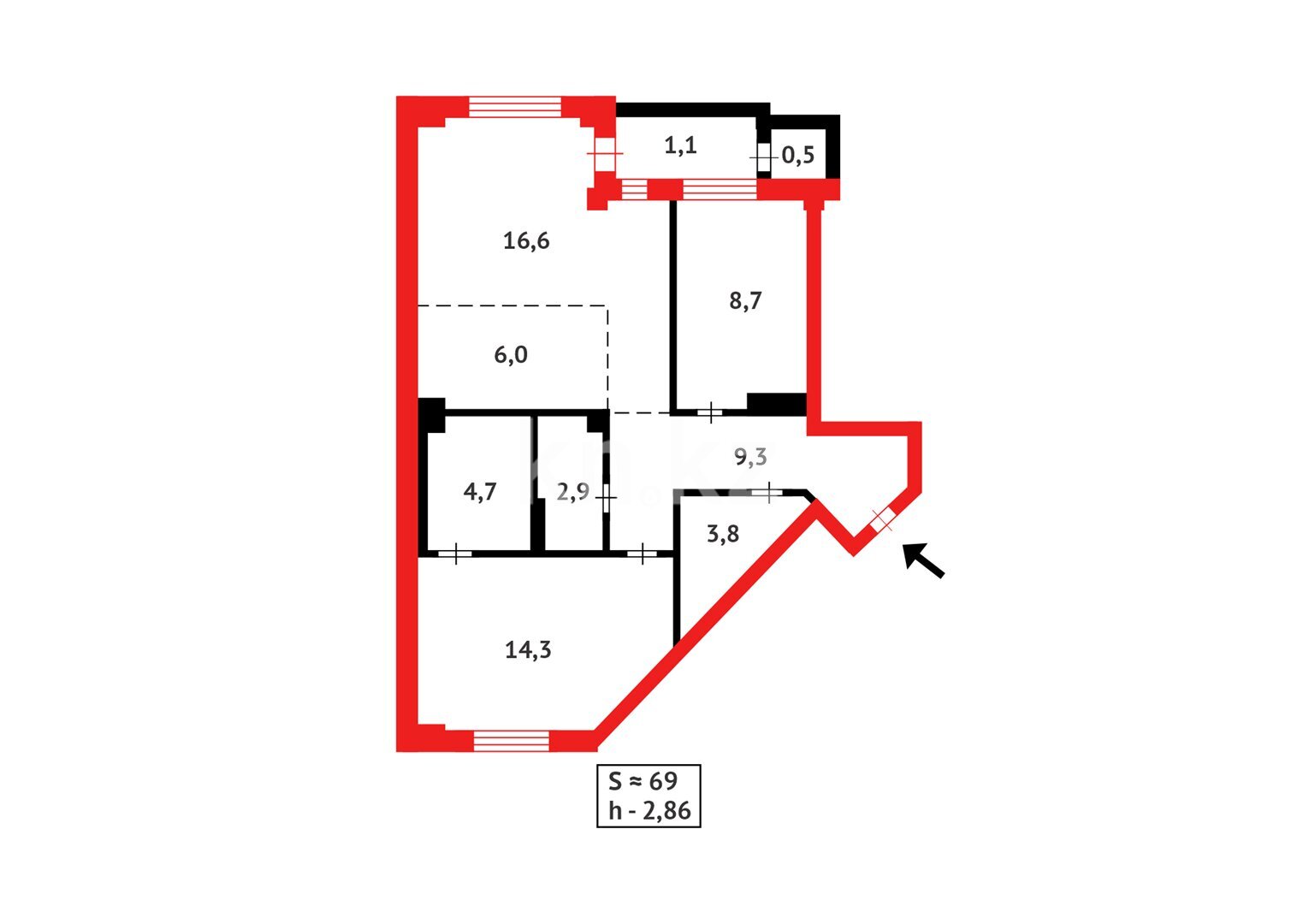 Продажа 3-комнатной квартиры, 70 м² в Астане - фото 10