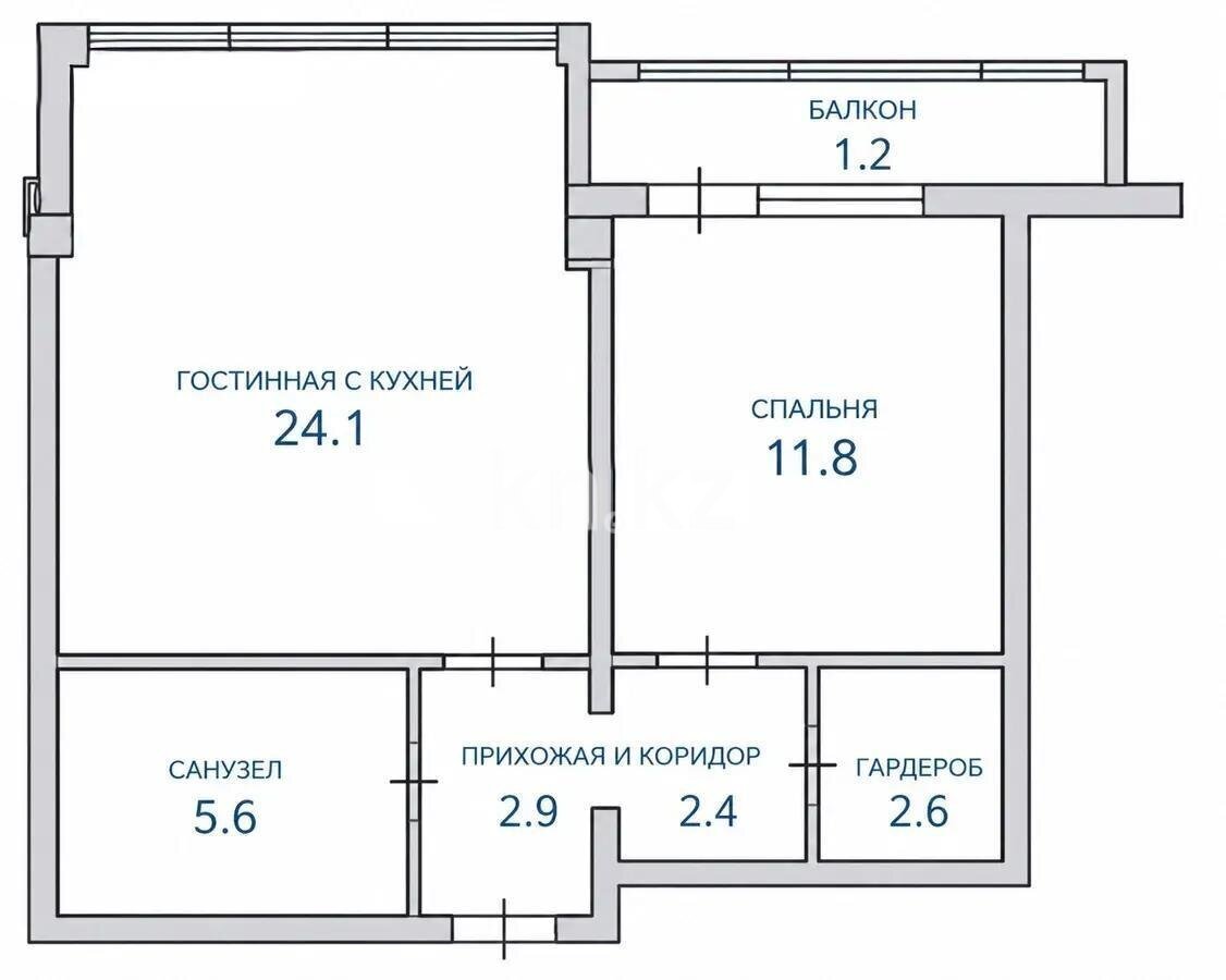 Продажа 1-комнатной квартиры, 50.6 м² в Алматы - фото 2