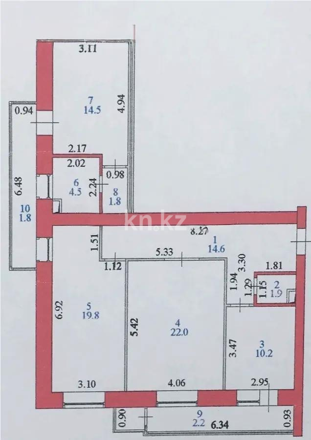 Продажа 3-комнатной квартиры, 93.3 м², ул. Кордай, дом  87 в Астане