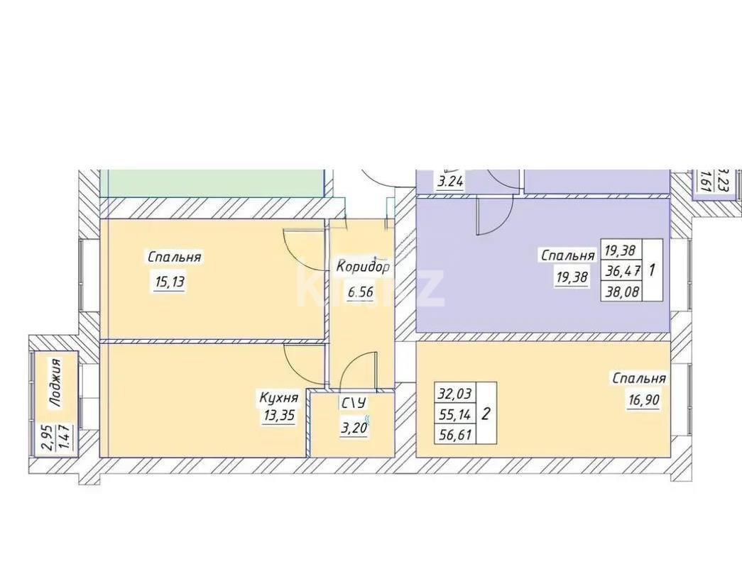 Продажа 2-комнатной квартиры, 58 м², ул. Тынышбайулы, дом  6 стр - Продажа  двухкомнатных квартир в Астане без посредников фото 1 из 1