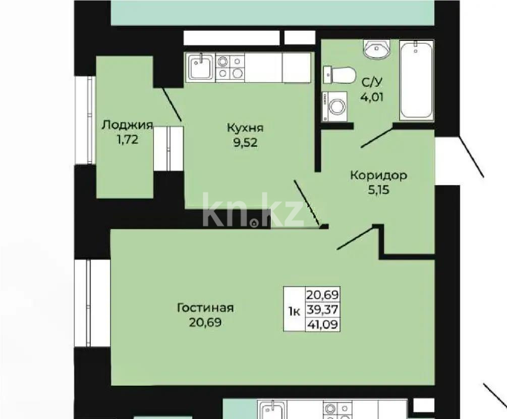 Продажа 1-комнатной квартиры, 41.09 м² - Продажа земельных участков в Атырау фото 1 из 1