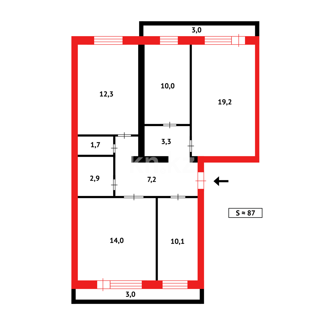 Продажа 4-комнатного дома, 87 м² - Продажа домов, коттеджей в Караганде - страница 3 фото 8 из 8