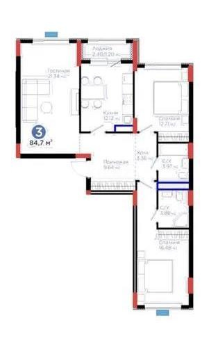 Продажа 3-комнатной квартиры, 85 м² в Астане