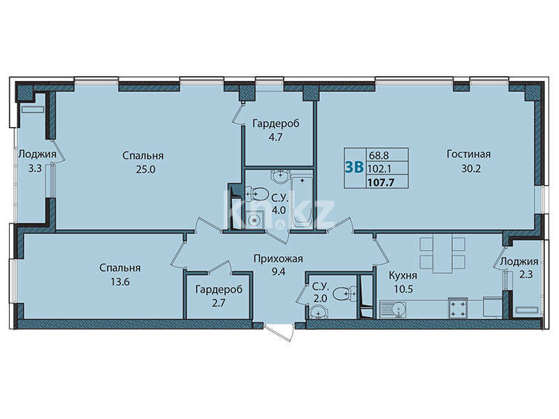 Продажа 3-комнатной квартиры, 105 м², пр. Абая, дом  130 - Продажа  трехкомнатных квартир в Алматы без посредников фото 1 из 7