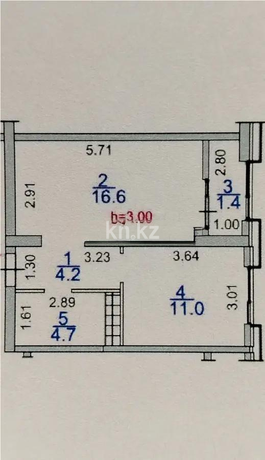 Продажа 1-комнатной квартиры, 37.9 м², ул. Ашимова, дом  1/5б - Продажа квартир в Алматы фото 3 из 3