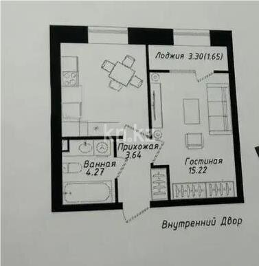 Продажа 1-комнатной квартиры, 38 м² в Астане