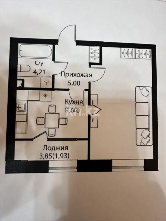 Продажа 1-комнатной квартиры, 41.62 м², ул. Жошы хана, дом  12/3 - Продажа квартир в Астане без посредников фото 1 из 1