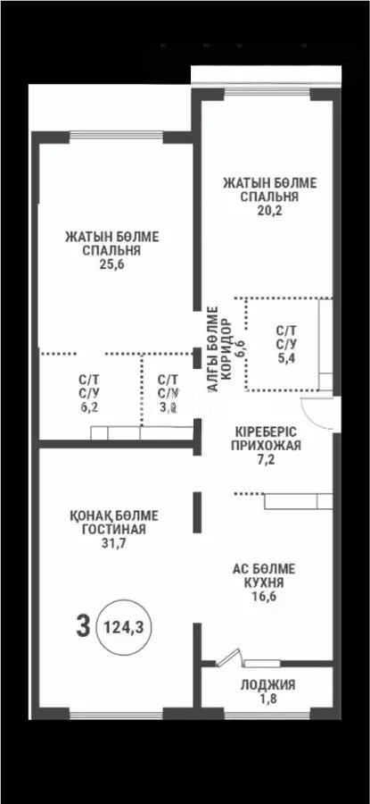 Продажа 4-комнатной квартиры, 125 м² - Продажа квартир в новостройках Алматы - страница 8 фото 1 из 1
