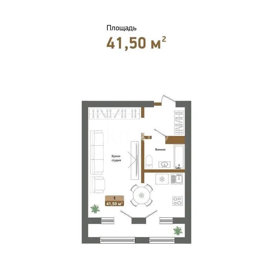 Продажа 1-комнатной квартиры, 41.5 м² в Алматы