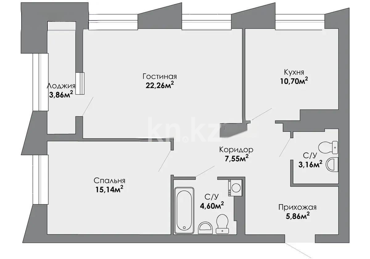 Продажа 4-комнатной квартиры, 70 м², ул. Розыбакиева, дом  310а - Продажа  четырехкомнатных квартир в новостройках Алматы фото 1 из 1