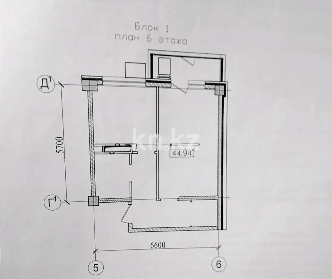 Продажа 1-комнатной квартиры, 44.94 м², ул. Радостовца, дом  167а стр - Продажа квартир в Алматы фото 3 из 3