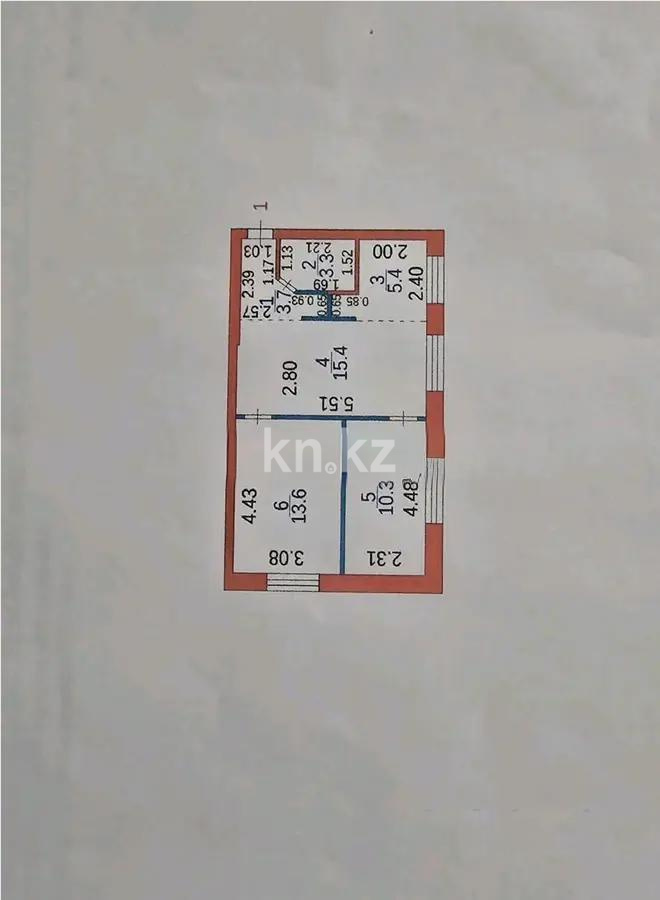 Продажа 3-комнатной квартиры, 52 м², ул. Алиханова, дом  35 - Продажа  трехкомнатных квартир в Караганде без посредников с фото фото 1 из 1